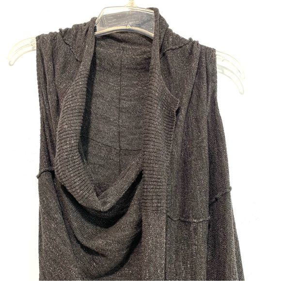 All Saints Gray Knit Sweater Vest Waterfall Sleeveless Cardigan size 8 - Picture 3 of 9